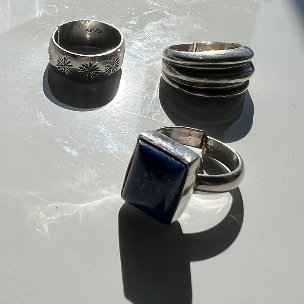 Lot of vintage sterling silver rings
